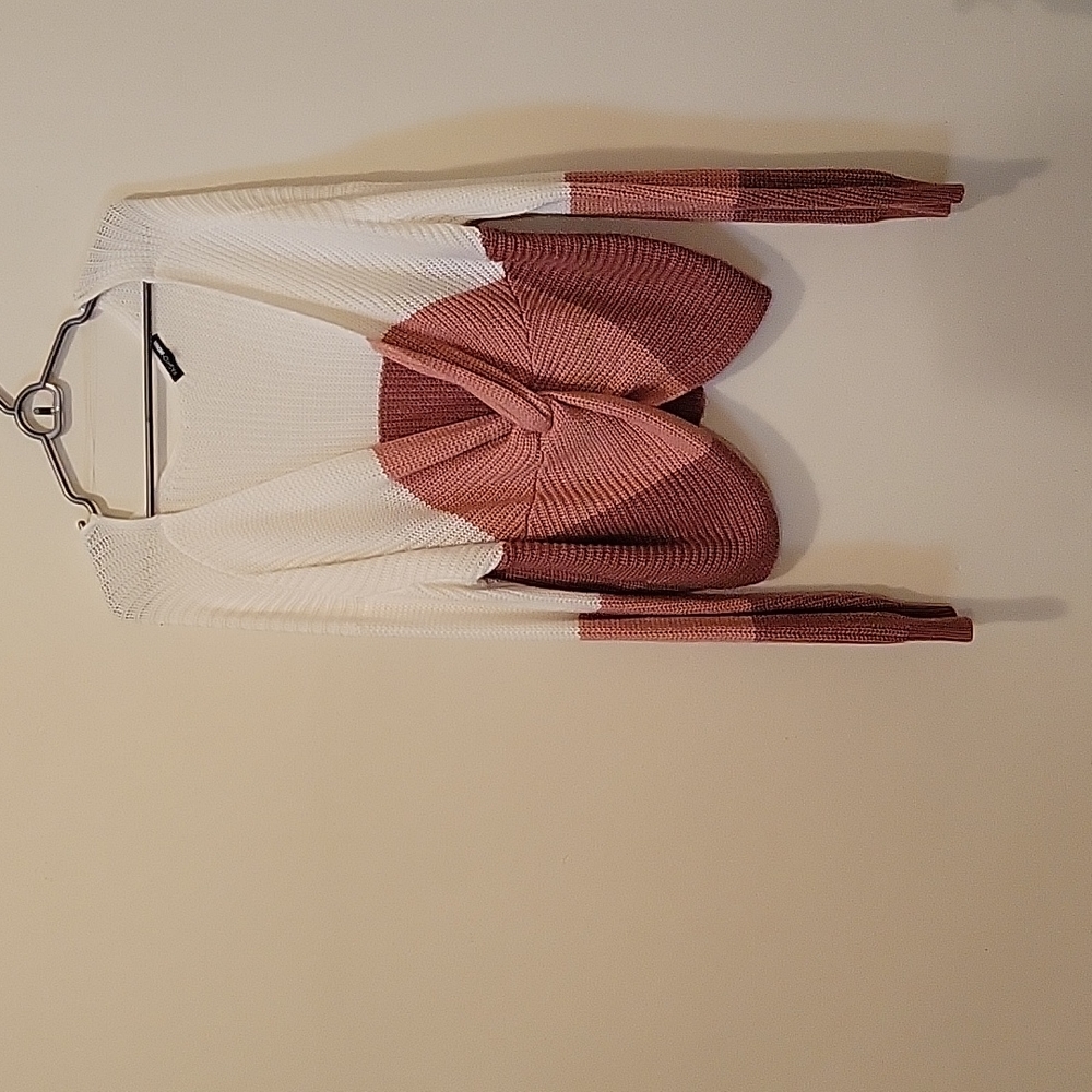 Fashion Nova Just A Little Twisted Sweater - Blush